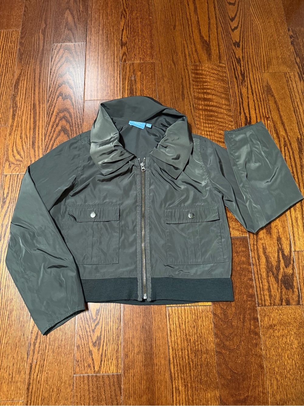 Simply Vera Vera Wang Olive Green Kids Zip-Front Puffer Jacket